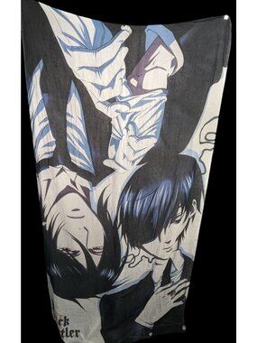 Black Butler Ciel & Sebastian Lightweight Scarf 38x72 Inches 100% Polyester Anim